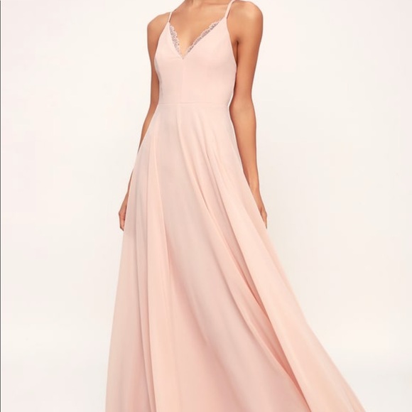 Lulu's Dresses Lulus Long Formal Blush Color Dress Brand New Poshmark